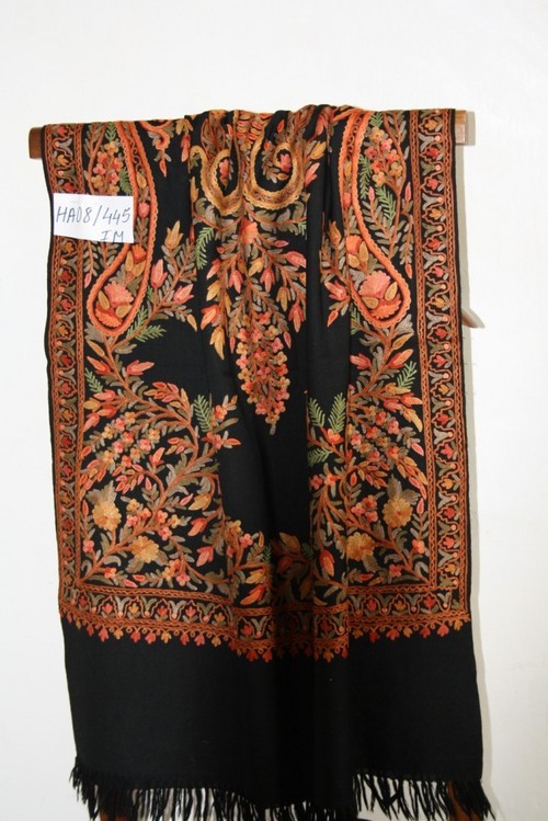Black Pashmina Embroidery Shawls