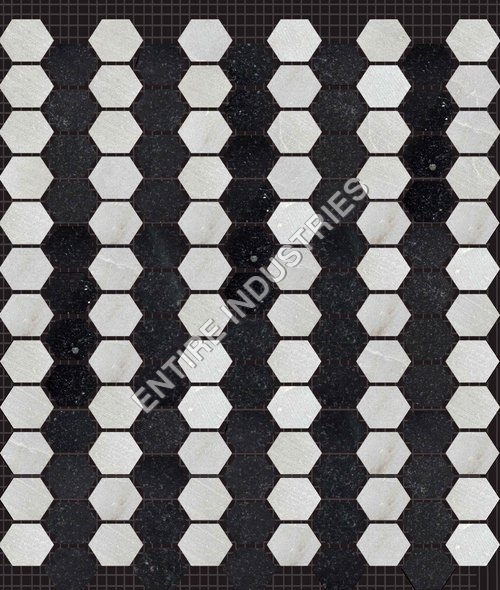black mosaic tiles