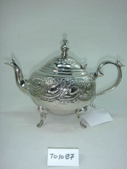 Flower Etched Arabic Tea Pot