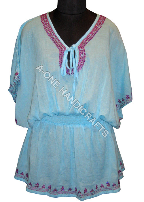 Hand Beaded Designer Cotton Kaftan