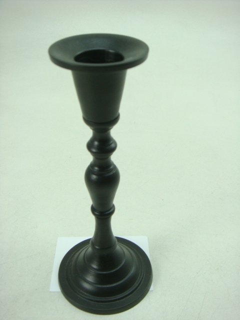 Candle Stand - Aluminum 7x7x16.5 cm, Black Powder Coated, Elegant Durable Design