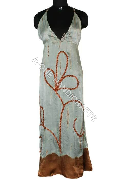 Multicolor Hand Beaded Long Dress