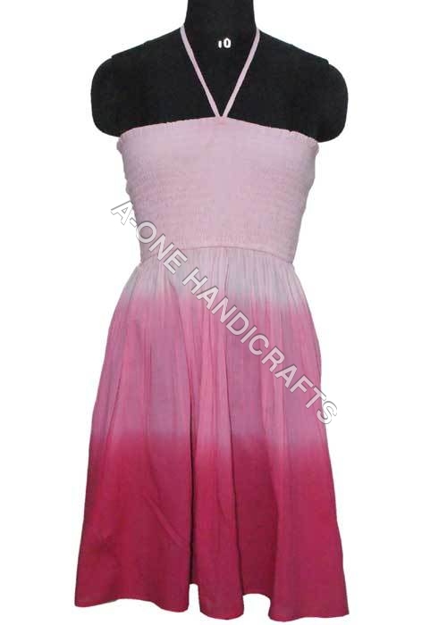 Short Halter Dress With Smoking Work
