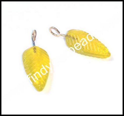 Pendants Beads - Glass, 20x10 mm, Yellow Leaf | Elegant Design, Durable Material, Versatile Use