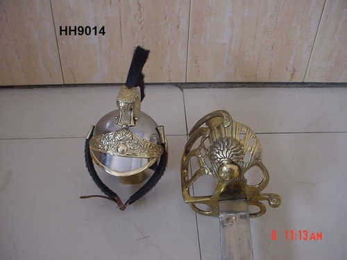 French Helmet - Steel & Brass, Varied Sizes, Silver | Handcrafted, Polished Finish, Intricate Detailing, Decorative Gift