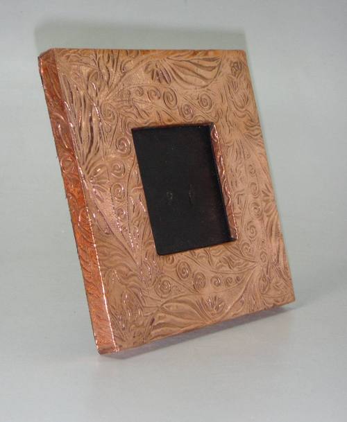 Photo Frame - Wood, 14x2x14 Cms, Copper Foil Finish | Elegant Design, Customizable Sizes, Durable Material