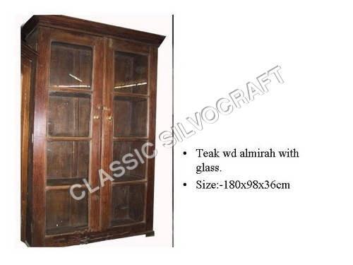 Indian Antique Teak wood Almirah with Glass