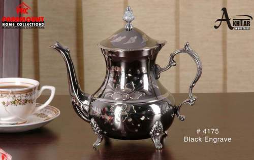 Black Engrave Arabic Tea Pot