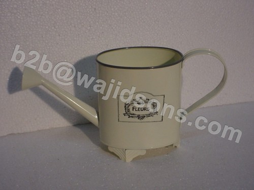 Water Can - Metal, 38x12x20 cm, Ivory | Attractive Look, Convenient Size, Durable Design, Easy Watering, Lightweight, Rust Resistant, Loop Handle, Standard Spout