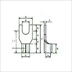 Copper Rectangular Tongue Fork Terminals