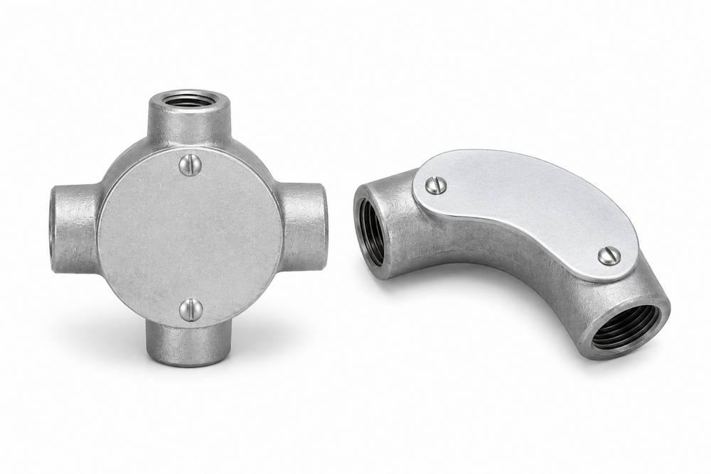GI Conduit Accessories - Galvanized Iron, 500g, Silver | Sturdy Design, Corrosion Resistant, Flame Retardant, Low Thermal Insulation