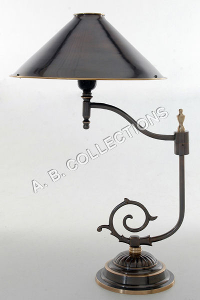 Oily Bronze & Polish Brass Vintage Designer Table Lamp