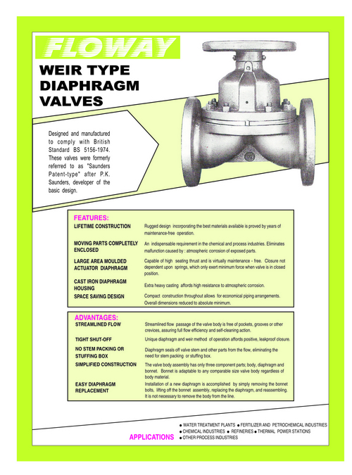 Diaphragm Valve-Weir Type