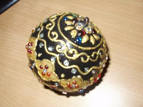 Christmas embossed balls with stones