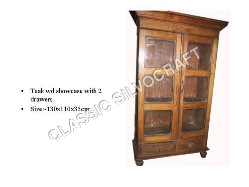 Antique Teak wood Showcase with Drawers