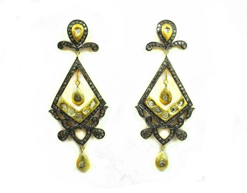3.79 CT REAL DIAMOND VICTORIAN EARRING