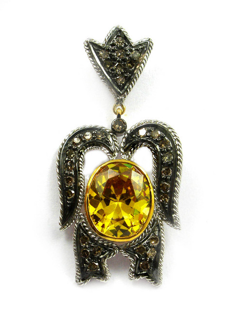 Real Diamond Victorian Pendant Set