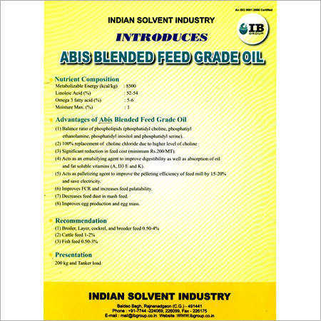 ABIS blended Feed Grade Oil