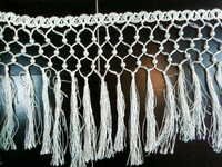 Fringe Lace - Cotton, Customize Size | Embroidered Pattern, Elegant White Finish