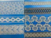 Cotton - Customized Size, White Embroidered Jute Laces | Durable Cotton Material, Stylish Design For Versatile Use