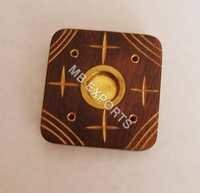 Square Antiqued Wooden Incense