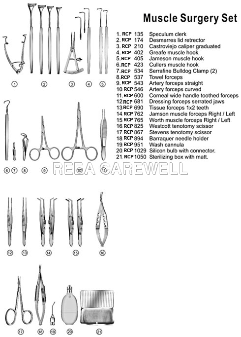 Suscle surgery set, Surgical Instruments 