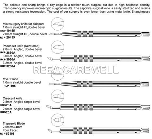 Sapphire ophtalmic blades
