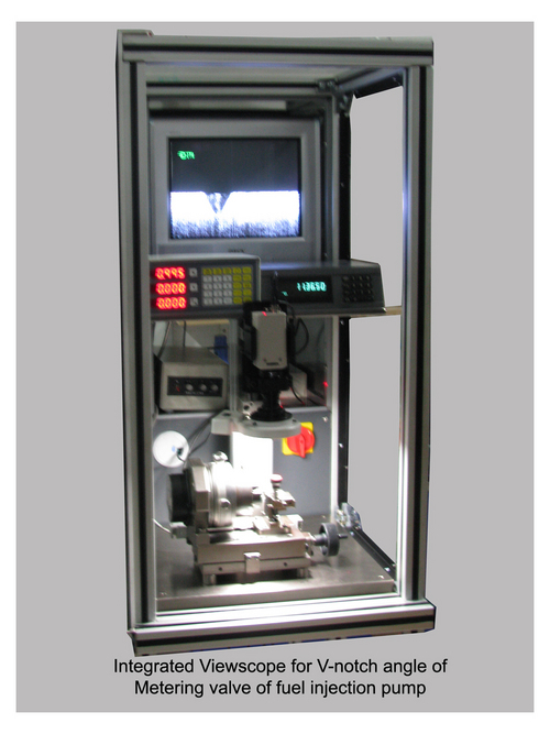 Spl zoom viewscope for V-notch-metering valve