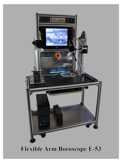 Flexible arm boroscope for multiple components