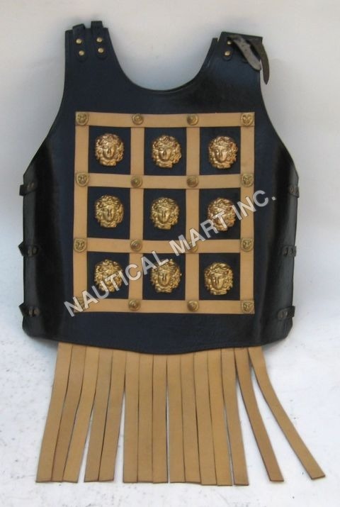 Leather Armor Jacket Brass Fitted