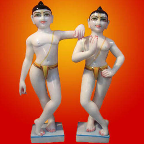 Marble Krishna Balram Statue