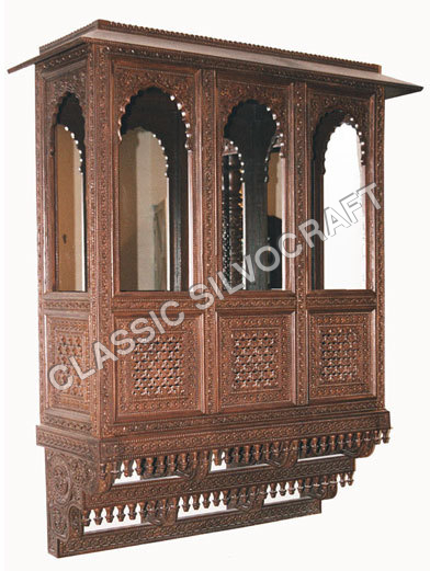 Carved furniture- Carved Indian wall jharokha 