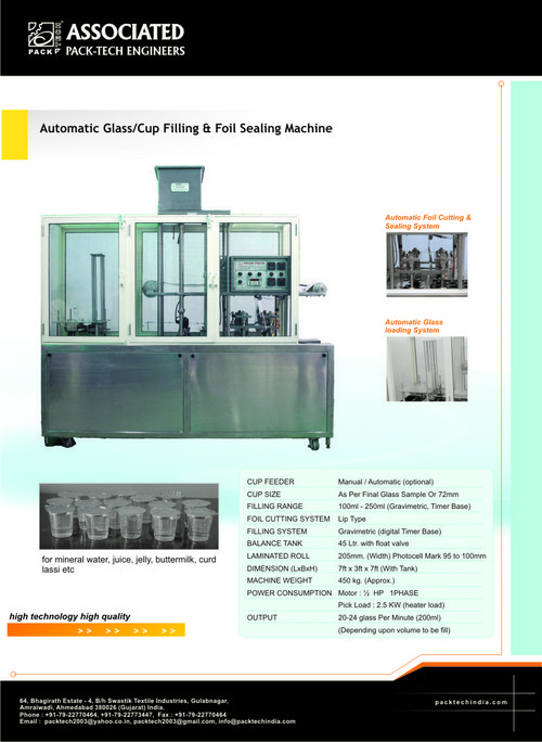 Cup Filling And Foil Sealing Machine
