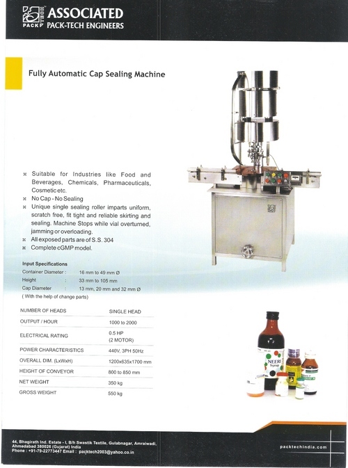 Automatic Ropp Cap Sealing Machine