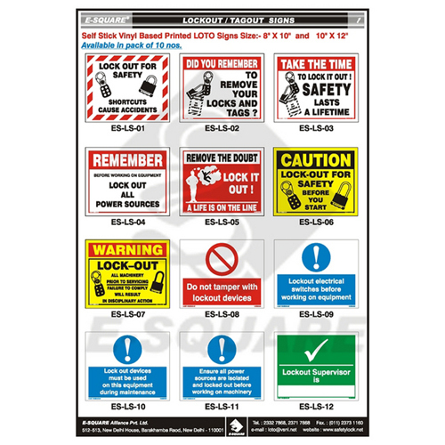 Tagout Signs