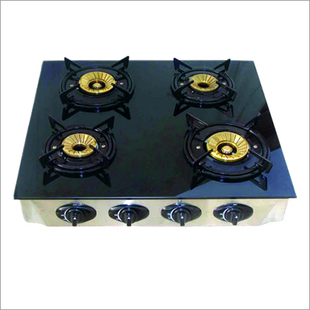 Burner and Chullas - Stainless Steel Body, Glass Top, Cast Iron Whirl Burners, Auto Ignition | Four Burners, Gas Saving, Clean Cooking, Durable