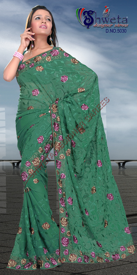 Parsi Work Fancy Saree 