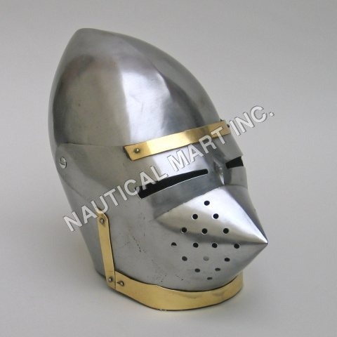 Armor Medieval Pigface Bascinet Helmet By Nautical Mart Inc.
