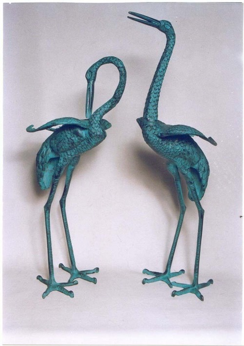Metal Crane Pair