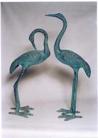 Metal Aluminium Crane Pair For Garden Decoration