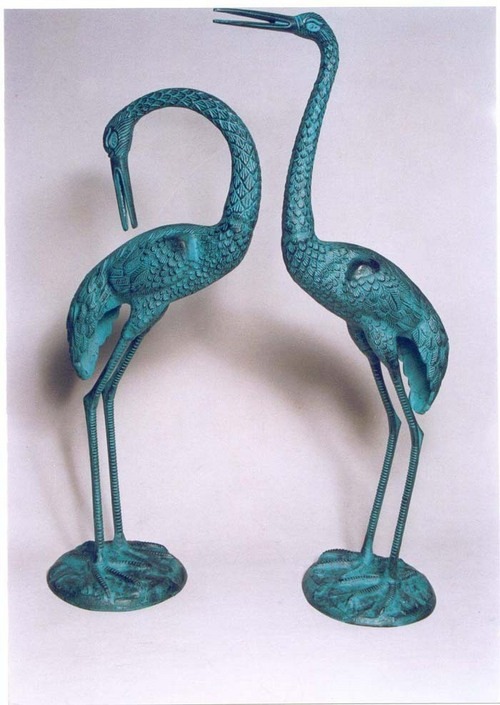 Decorative Crain Pair Sculpture