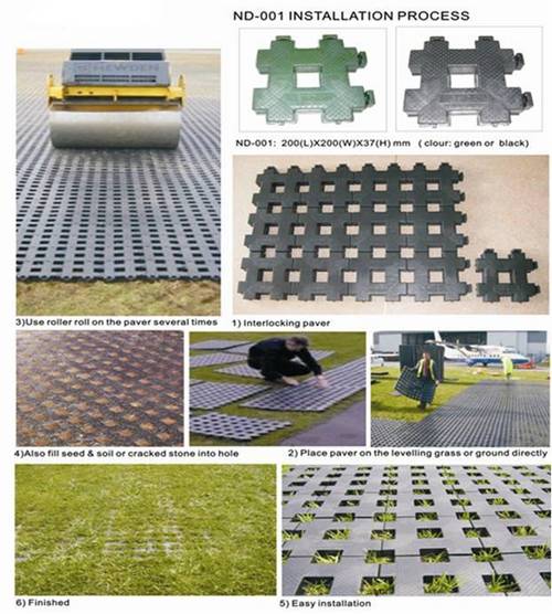 Shaped Pavers Application 3 - Recycled Plastic, Variable Dimensions, Dark Gray | Durable, Permeable, Versatile, Easy Installation, Load Bearing