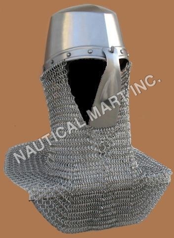 Norman's King Helmet With Chain Mail