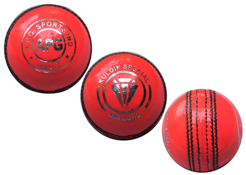 Multicolour Pink Cricket Leather Ball