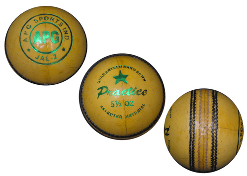 Multicolour Yelow Leather Cricket Ball