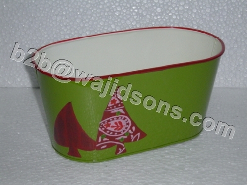 OVAL PLANTER HAND PAINTED