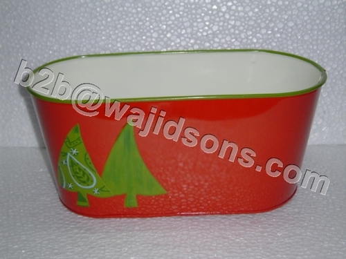 OVAL PLANTER HAND PAINTED