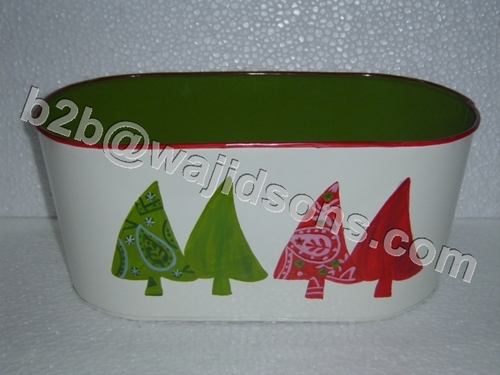 HAND PAINTED OVAL PLANTER