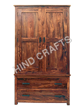 Wooden Wardrobe with Drawer