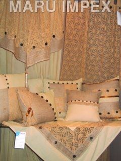 Curtains Pillows Wooden Buttons